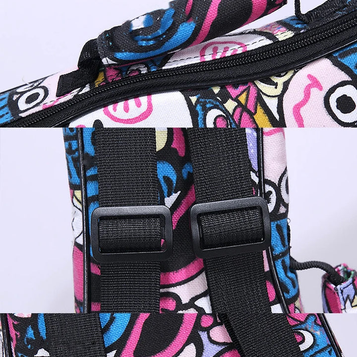 Violin Bag Portable Cartoon Pattern Oxford Cloth Ukulele Storage Bag String Instrument Parts Accessories Violin Case Suitcase