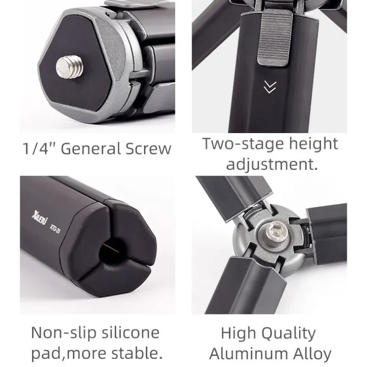 XILETU XTD20 XTD30 Mini Handheld Tripod for Mobile Phone Camera Live Streaming Photography Portable Pocket Holder Accessory