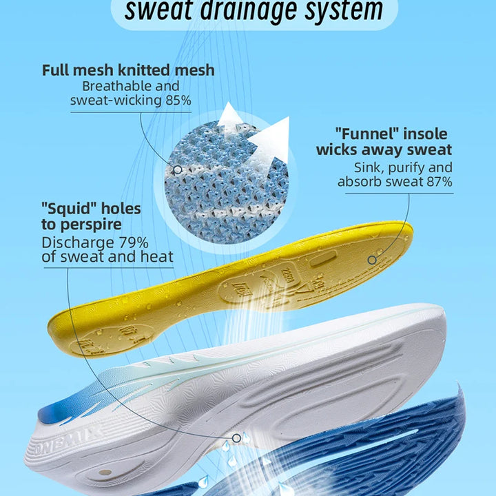 ONEMIX Breathable Mesh Running Shoes Cushioning Slip on Sport Shoes Casual Soft Outdoor Male Walking Sneakers Jogging Shoes