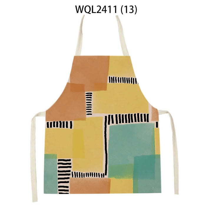 Abstract Geometry Painting Apron for Kitchen Women Home Cooking Aprons Cooking Baking Bibs Cleaning Supplies Kitchen Accesories