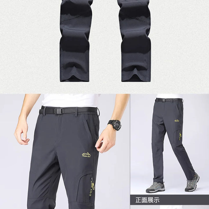 Summer Thin Quick Dry Men's Pants Camping Hiking Trekking High Stretch Trousers for Men Waterproof UV-Proof Outdoor Sports Pants