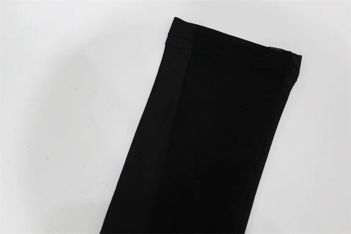 Huhugirl Mesh See Through Skinny Sexy Bodysuits Women Fashion Patchwork Long Sleeve Sheath Rompers Female Jumpsuits Tops Tees