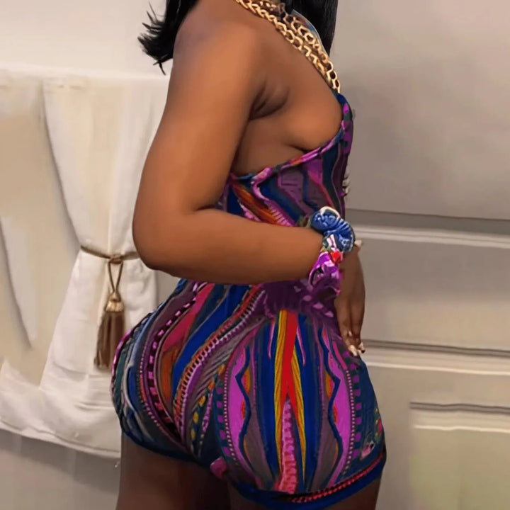 Five-Point Shorts European American Summer Rompers Women Adjustable Strap Padded Workout Shorts Jumpsuits Combinaison Femme