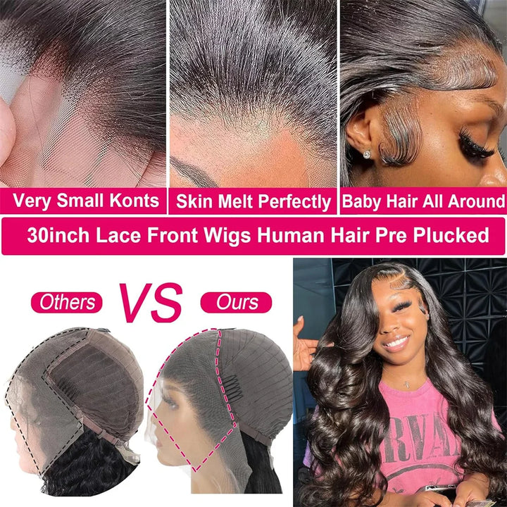 Body Wave 360 Lace Frontal Wig Transparent Lace Front Human Hair Wigs for Women Brazilian Water Wave 360 Full Lace Wig on Sale