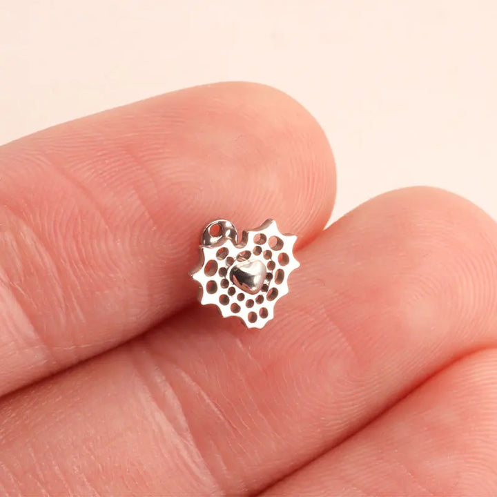 F136 Titanium Dermal Anchor Piercing Spider Web Heart 16G 1.2mm Microdermal Piercing Skin Diver Dermal Piercing Body Jewelry
