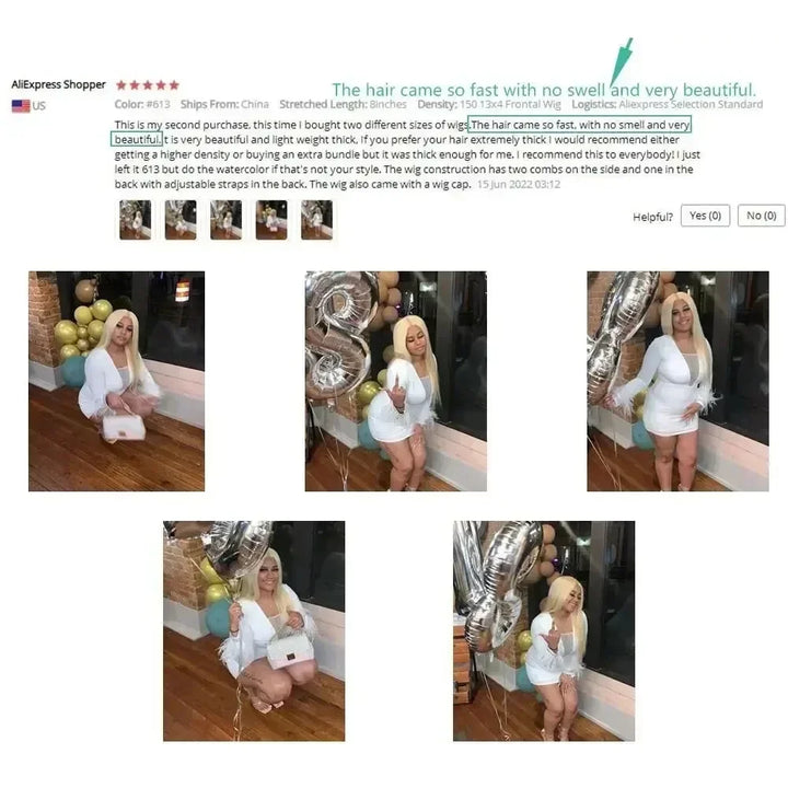 34 36 Inch HD Transparent 13x4 13x6 Full Frontal Lace 613 Blonde Colored Straight Human Hair Wigs Lace Front Wigs 200 Density