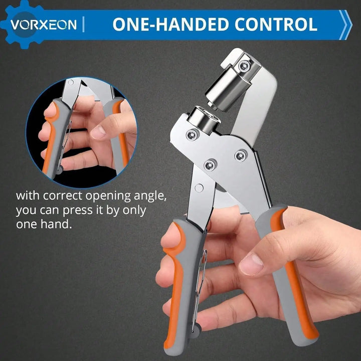 Grommet Tool Kit, 3/8 Inch(10mm) Metal Eyelet Pliers Hole Punch Tool For Leather Tarpaulins  PVC With 300Pcs Aluminum Eyelets