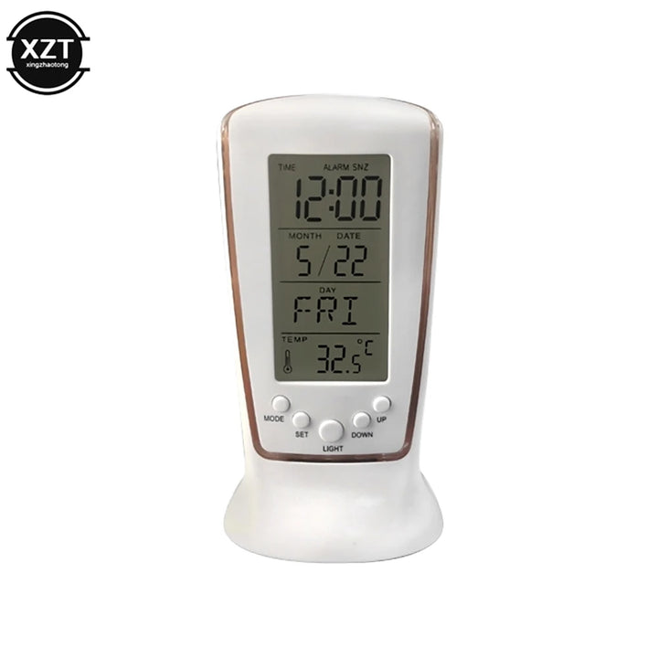 Mini LED Digital Alarm Clock LED Luminous Music Alarm Calendar Temperature Alarm Clock Mute Lazy Snooze Alarm Electronic Clock