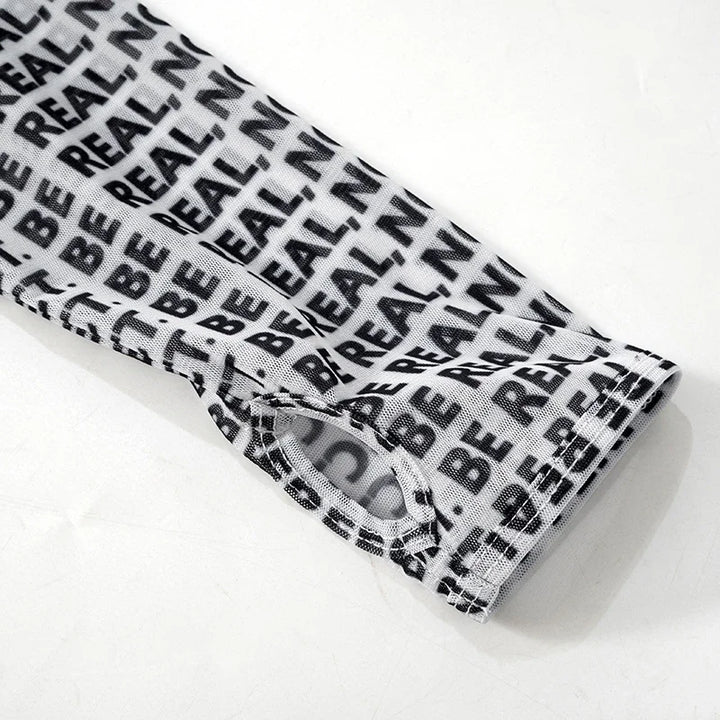 2024 new Sexy See Thorugh Bodysuit Womens Long Sleeve Graphic One Pieces T-Shirt Corset Tops Autumn High Waist Mesh Jumpsuits