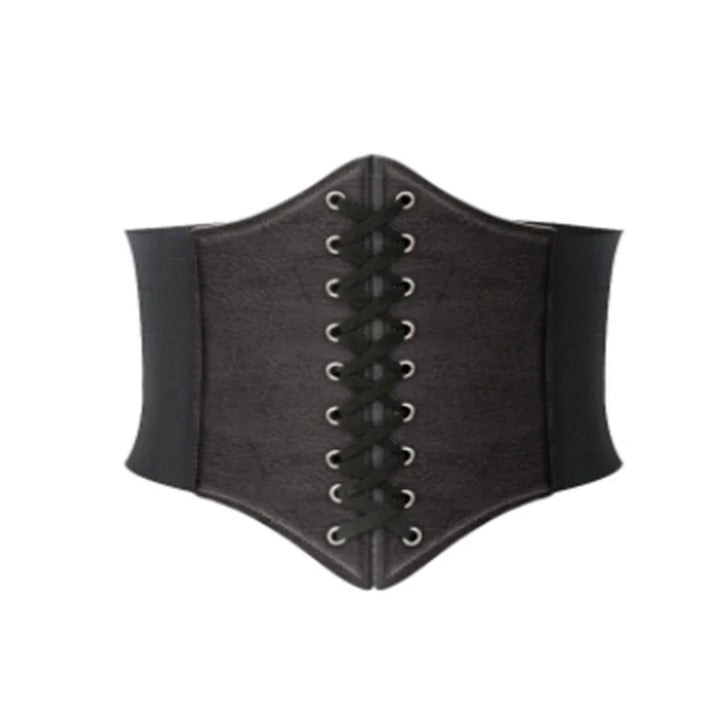Goth Gothic Clothing Underbust Corset Women Belts Elastic Wide Bright Leather Golden Corsets For Waist Trainer