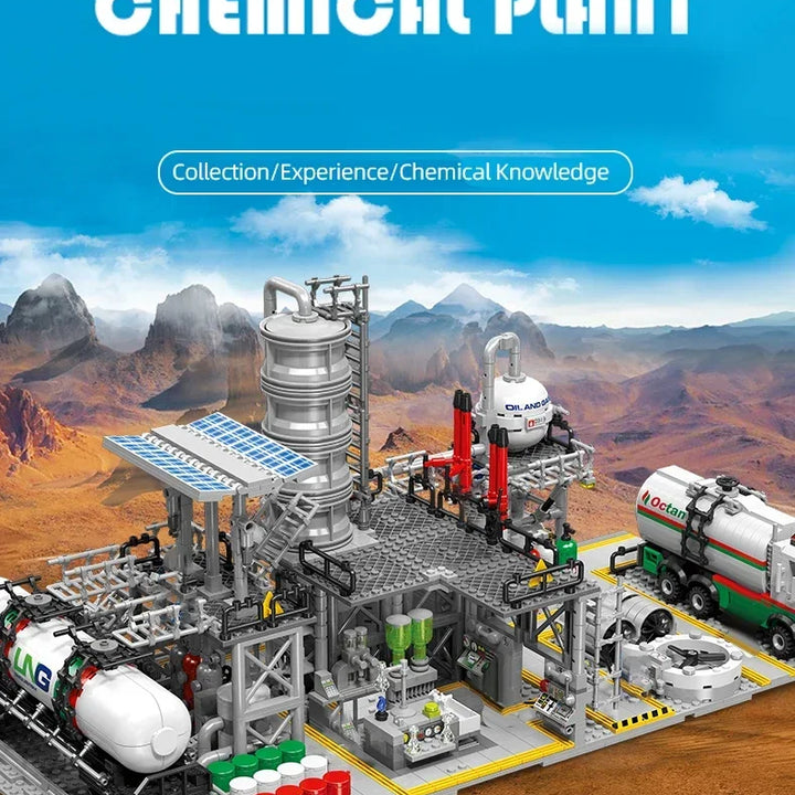 City Street View Building Blocks Natural Gas Storage Center Laboratory Transport Station 3 In 1 Assembly Model Bricks Kids Toys