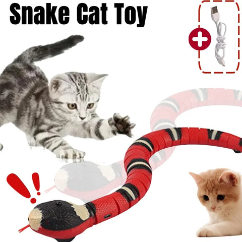 Smart Sensing Cat Toys Interactive Automatic Eletronic Snake Cat Teaser Indoor Play Kitten Toy USB Rechargeable Toy for Cats