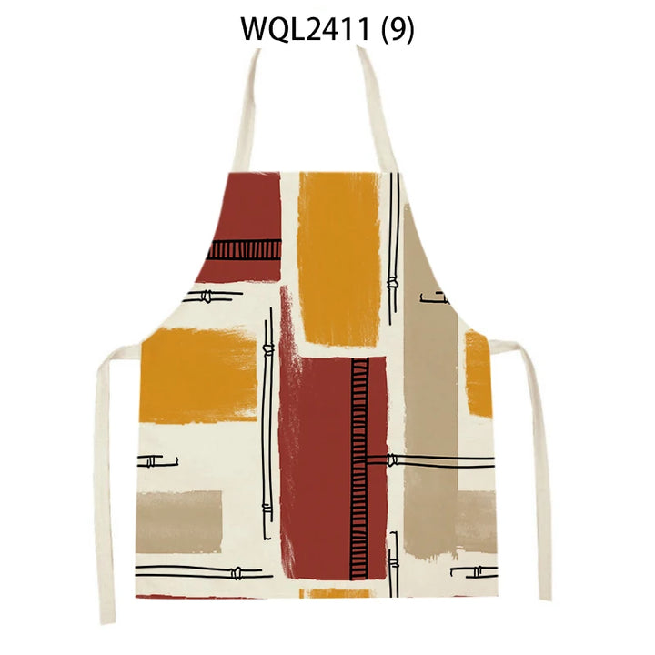 Abstract Geometry Painting Apron for Kitchen Women Home Cooking Aprons Cooking Baking Bibs Cleaning Supplies Kitchen Accesories