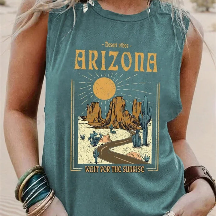 Rock Hip Hop Print Women's Tank Top Summer Street Fashion Women's Crew Neck Tank Top Everyday Casual Women's Sleeveless T-shirt