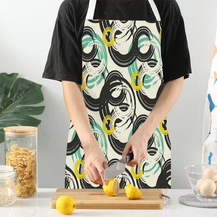 Abstract Geometry Painting Apron for Kitchen Women Home Cooking Aprons Cooking Baking Bibs Cleaning Supplies Kitchen Accesories
