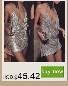 Sexy see through metal sequin summer dress women 2024 backless club birthday party dresses woman mini slip evening dress vestido