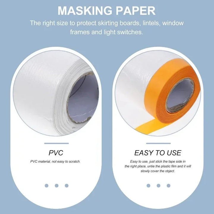 Disposable Cuttable Dust Film Self-adhesive Dustproof Film Automotive Paint Masking Tape for Furniture Dormitory Dust Protection