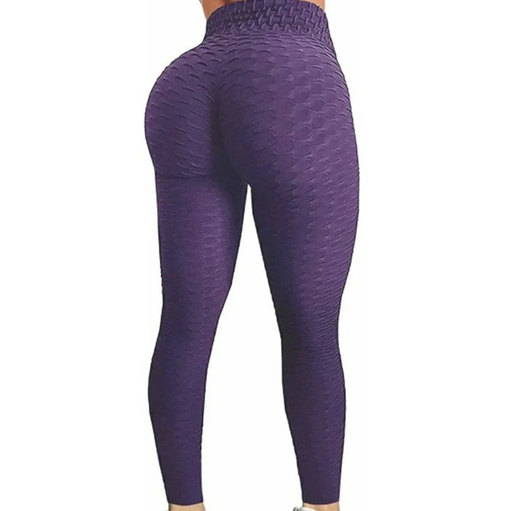 Women High Waist Bubble Leggings Seamless Yoga Leggings High Elastic Hip Liftting Gym Trainning Running Slim Fashion Pants