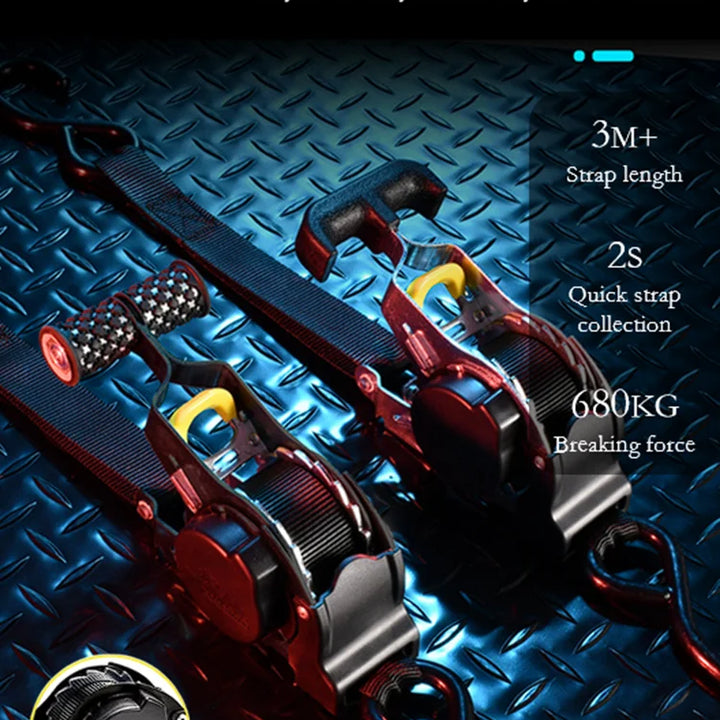 Auto Straps For Cargo Tape Retractable Belts For Motorcycles Ratchet Strap For Load Luggage Strap Ratchet Tensioner Belt For Car