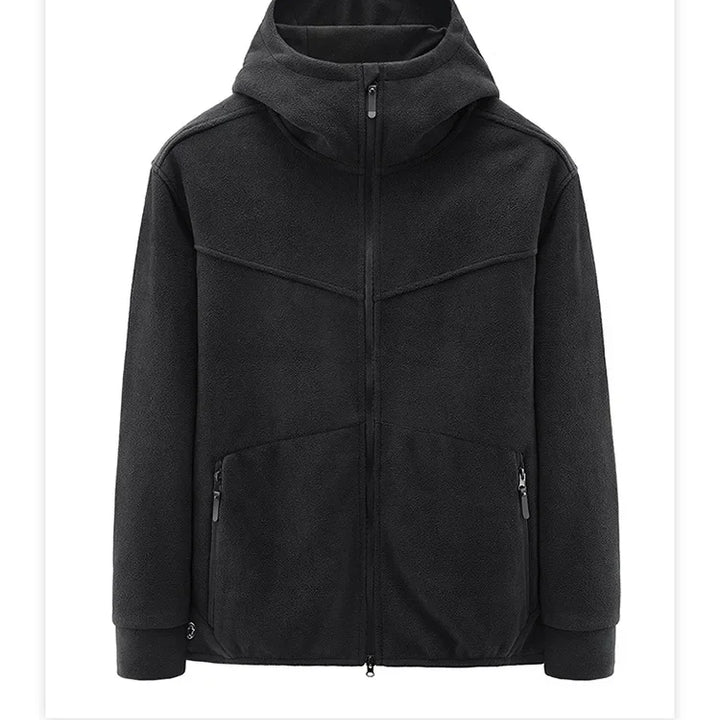 Autumn 2023 New Fleece Warm Coat Men Spring Windproof Casual Slim Jacket Men Hooded Polar Fleece Jacket Men Clothing