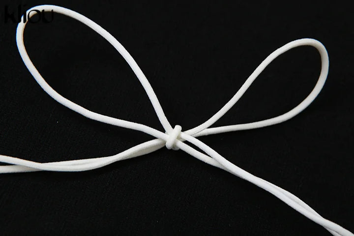 kliou Stacked Ruched 2 Piece Set Women Solid Halter Bandage Irregulary Camis+Tie Dye Vintage Mini Skirts Female Sexy Attirewear