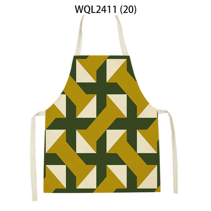 Abstract Geometry Painting Apron for Kitchen Women Home Cooking Aprons Cooking Baking Bibs Cleaning Supplies Kitchen Accesories