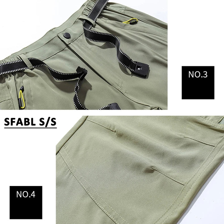 L-5XL Summer Men's Outdoor Hiking Pants Lightweight Quick Dry Fishing Jogging Camping Pants Men Travel Trousers Zipper Pockets