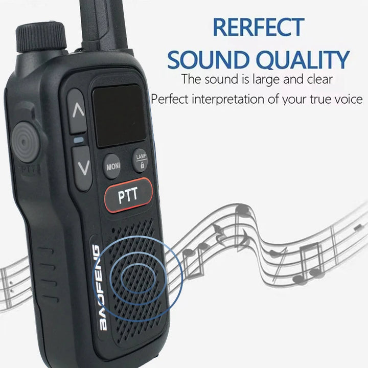 BF-T18 Baofeng Mini Walkie Talkie UHF 400-470MHz USB Charge Portable Two Way Radio 2 PTT Button 16 Channels Long Range Ham Radio