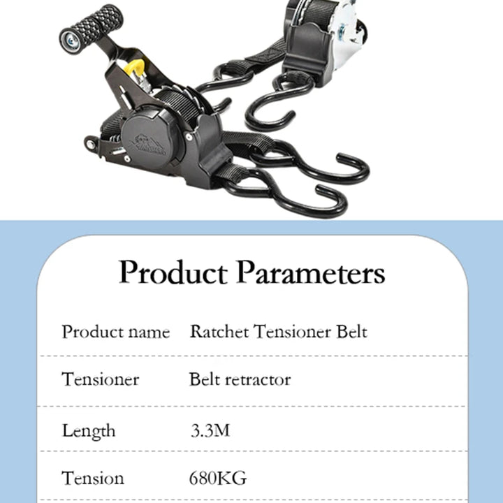 Auto Straps For Cargo Tape Retractable Belts For Motorcycles Ratchet Strap For Load Luggage Strap Ratchet Tensioner Belt For Car