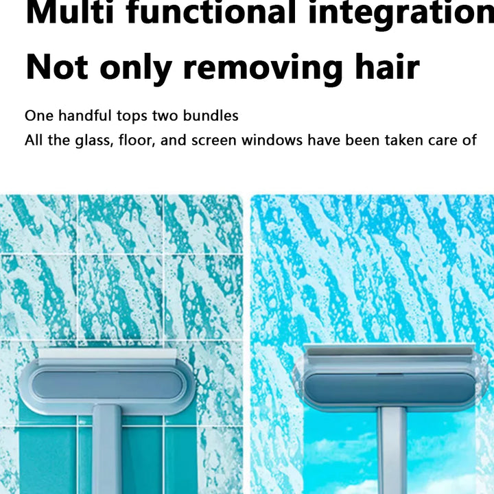 Multifunctional Pet Hair Remover Brush Long Handle Window Cleaning Brush Pet Fur Cleaning Tool Manual Cat Dog Hair Remover Brush