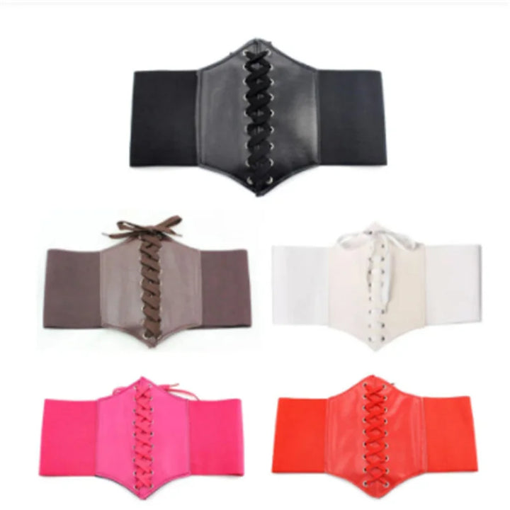 Goth Gothic Clothing Underbust Corset Women Belts Elastic Wide Bright Leather Golden Corsets For Waist Trainer