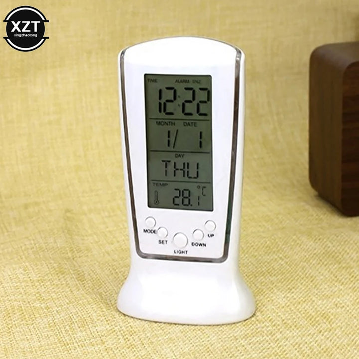 Mini LED Digital Alarm Clock LED Luminous Music Alarm Calendar Temperature Alarm Clock Mute Lazy Snooze Alarm Electronic Clock