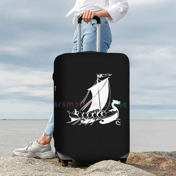 Viking Ship Luggage Cover Suitcase Protector Thicken Elasticity Dust Covered Anti-scratch Protective Case 18-32 Inch