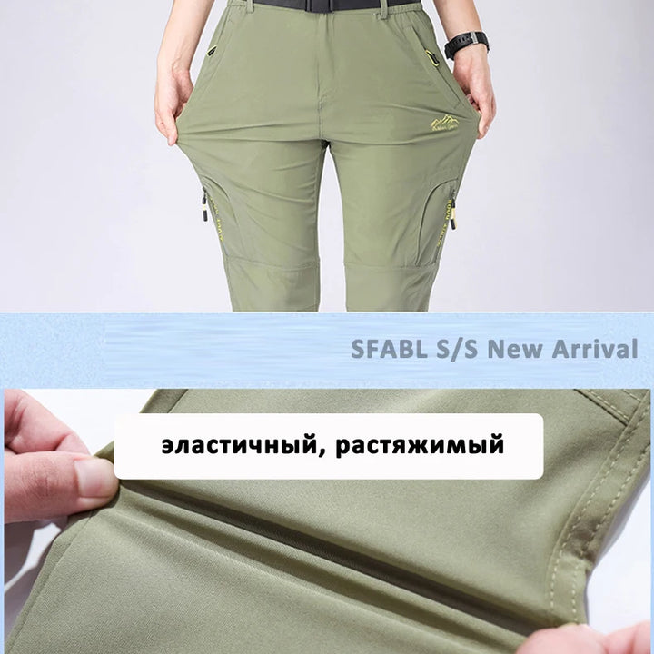 L-5XL Summer Men's Outdoor Hiking Pants Lightweight Quick Dry Fishing Jogging Camping Pants Men Travel Trousers Zipper Pockets