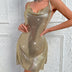 Sexy see through metal sequin summer dress women 2024 backless club birthday party dresses woman mini slip evening dress vestido