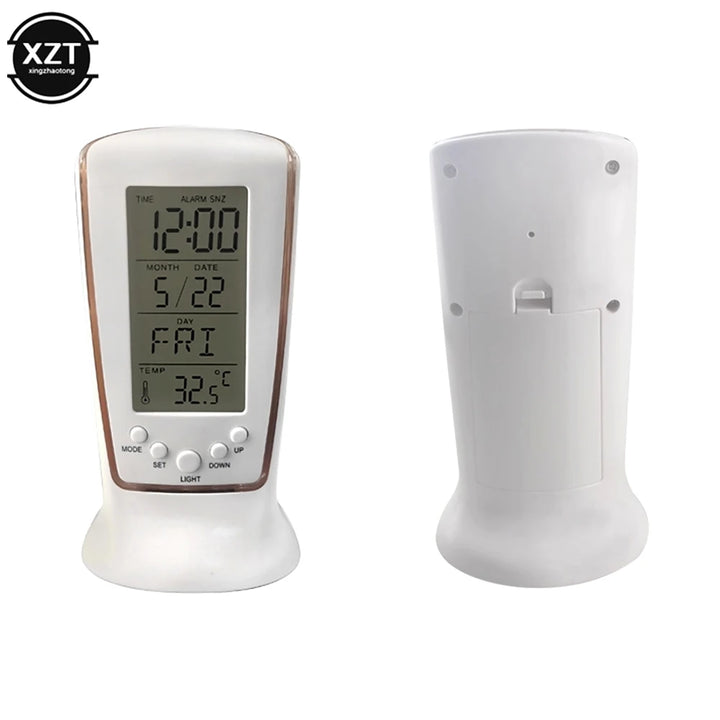 Mini LED Digital Alarm Clock LED Luminous Music Alarm Calendar Temperature Alarm Clock Mute Lazy Snooze Alarm Electronic Clock