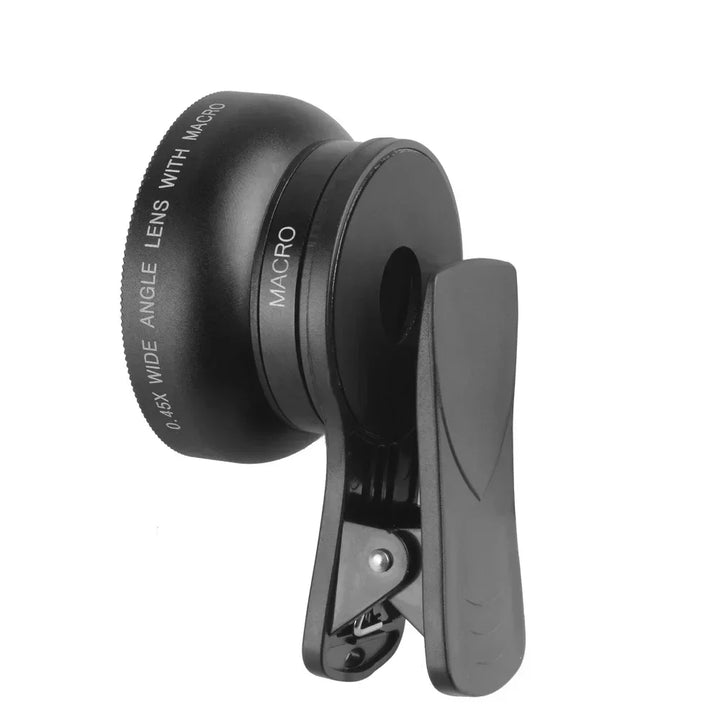 Phone Lens Kit 0.45x Super Wide Angle & 12.5x Super Macro Lens HD Camera Lentes for IPhone 6S 7 Xiaomi All Cellphone 1pcs