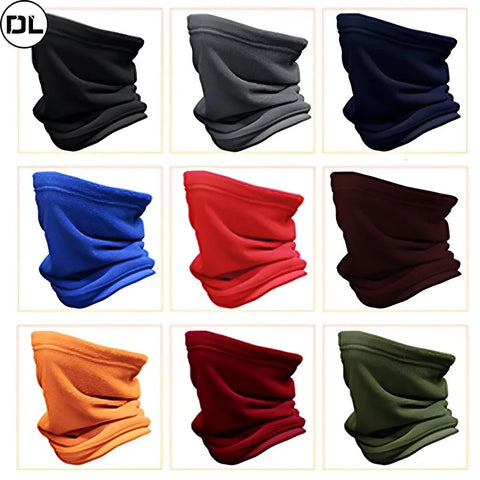 Unisex Polar Fleece Warm Scarf Winter Autumn Ring Women Outdoor Sport Cycling Hiking Bandana Solid Scarf Men Headband Neck Scarf