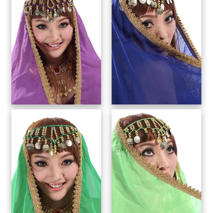 Women's Belly Dancing Accessories Coin Head chain Decoration Belly Dance India Headwear Scarf Headpiece Costumes