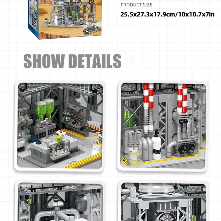 City Street View Building Blocks Natural Gas Storage Center Laboratory Transport Station 3 In 1 Assembly Model Bricks Kids Toys