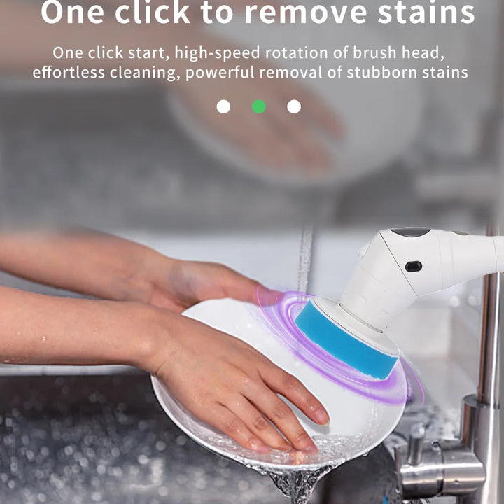 8in1Multifunctional Electric Cleaning Brush,USB Rechargeable Household Bathroom Toilet Kitchen Ceiling Floor Flat Window Cleaner