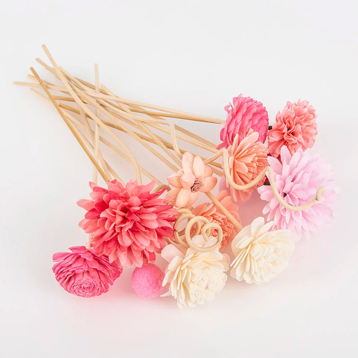 NEW 15PCS Pink Series Flower Rattan Sticks Fireless Fragrances Reed Diffuser Stick Diy Ornaments Home Decor