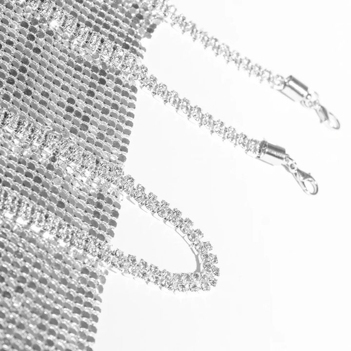 Sexy see through Chain Sequin summer dress women backless mini birthday party dress night club outfits evening dresses vestidos