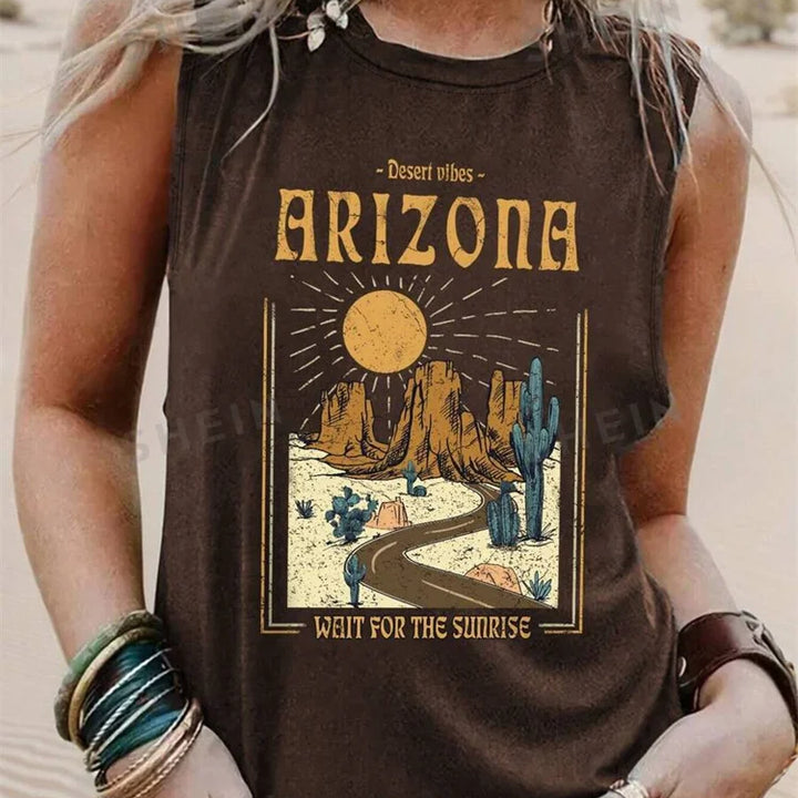 Rock Hip Hop Print Women's Tank Top Summer Street Fashion Women's Crew Neck Tank Top Everyday Casual Women's Sleeveless T-shirt