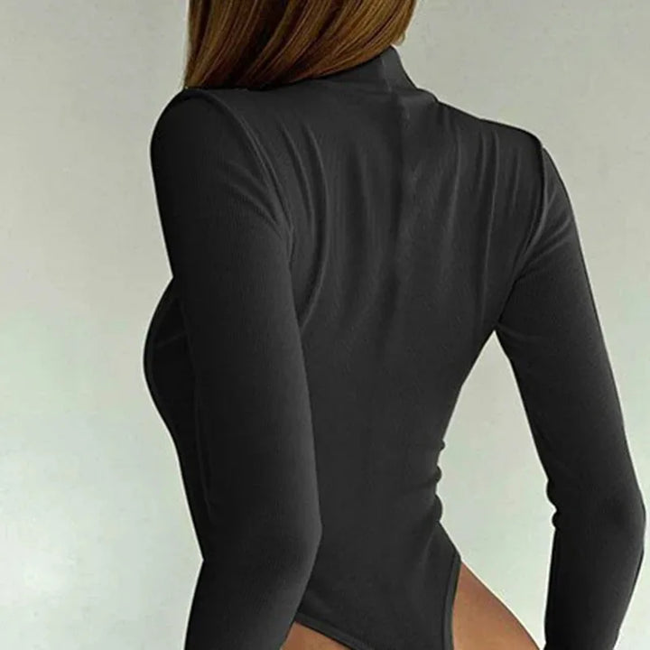 Y2K Europe and America's top women's fashion sexy jumpsuit long sleeve leisure slim solid color jumpsuit body top women's suit c