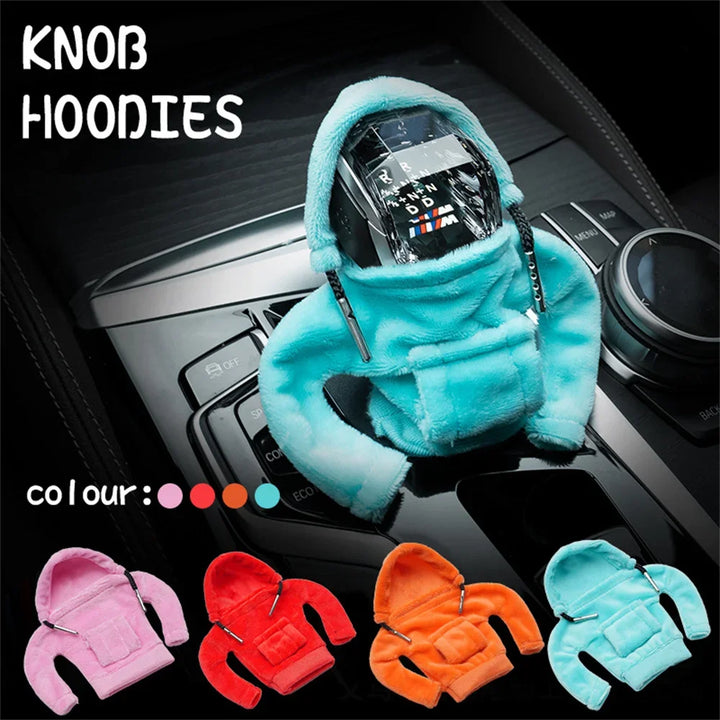 Fashion Hoodie Car Shift Knob Cover Manual Handle Gear Lever Decoration Hoodie Cover Automatic Car Interior Accessories