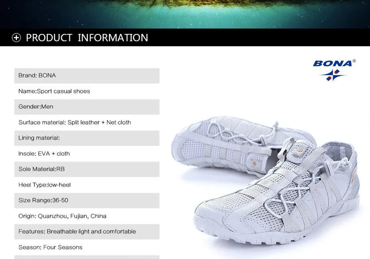 BONA New Popular Style Men Running Shoes Lace Up Athletic Shoes Outdoor Walkng jogging Sneakers Comfortable