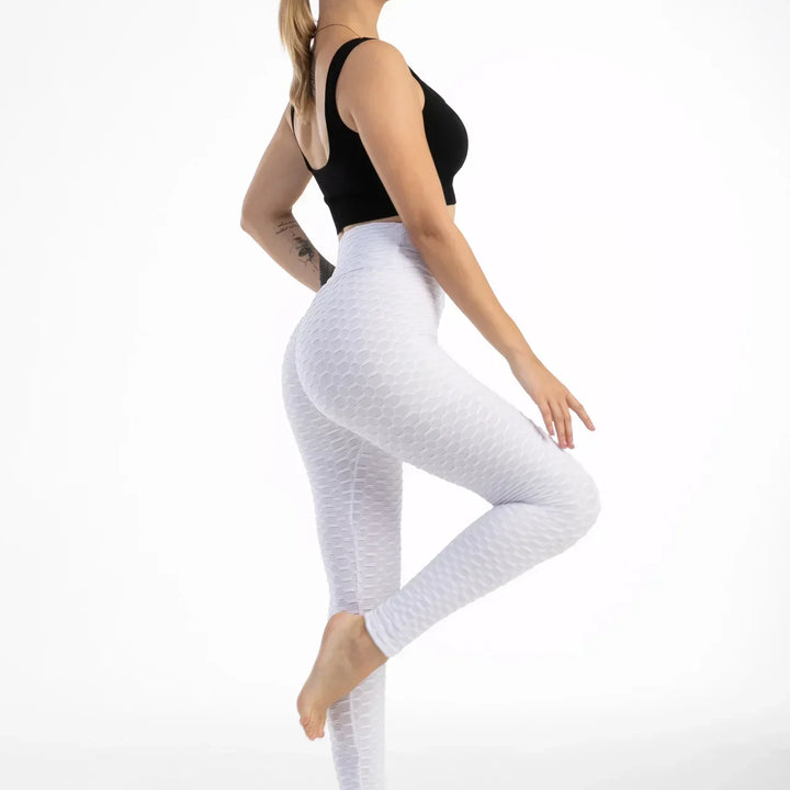 Women High Waist Bubble Leggings Seamless Yoga Leggings High Elastic Hip Liftting Gym Trainning Running Slim Fashion Pants