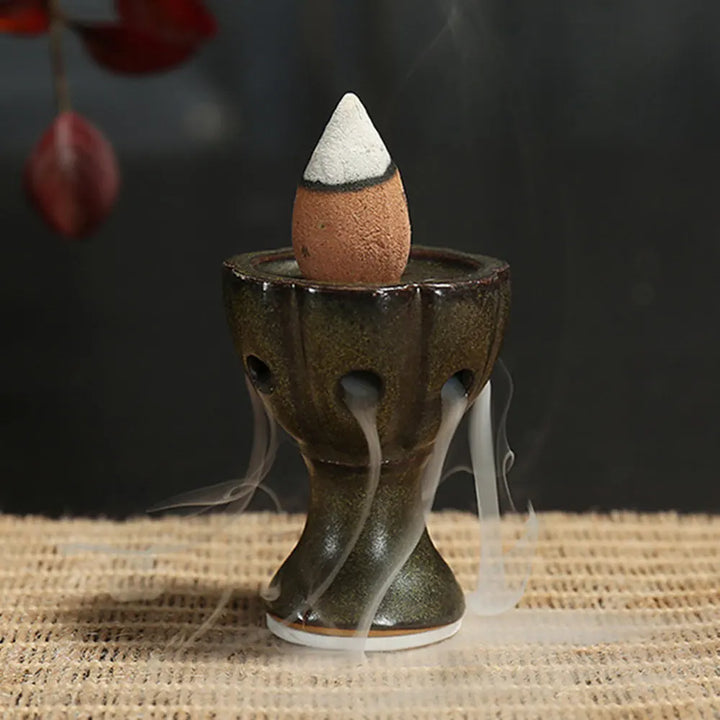 Buddha, waterfall part, creative support, mini reflux, Teahouse burner, cone, pottery, home decoration, office, incense