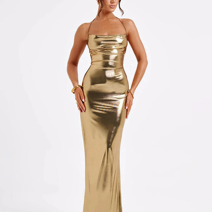 New Women Summer Dresses Strap Clubwear Sexy Backless Halter Bandage Long Dress Slim Solid Off Shoulder Lady Clothing Streetwear